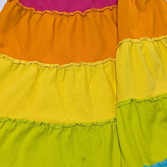 Colorful Tiered Girls Organic Cotton Skirt - Picture 5 of 6